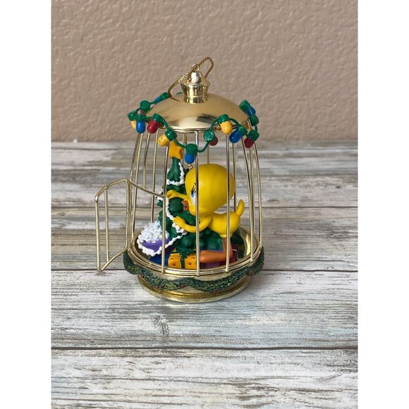 Tweety “Twee Twimmings” Cage Ornament 2000 Bradford Editions | Looney Tunes Chri - Picture 4 of 10
